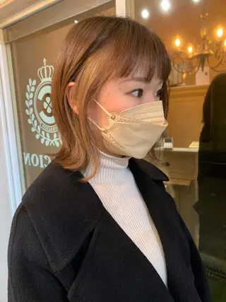 ミディアム カラー 田中 優衣のヘアスタイル