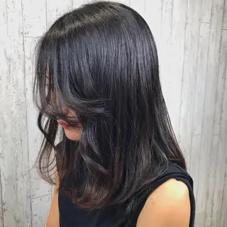 セミロング パーマ 田中 あかねのヘアスタイル