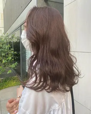 セミロング デザインカラー/ボブ ブリーチカラー/ユリのヘアスタイル