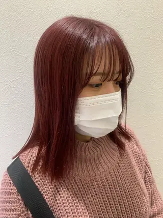 ミディアム カラー hub hair レイヤー/透明感のヘアスタイル