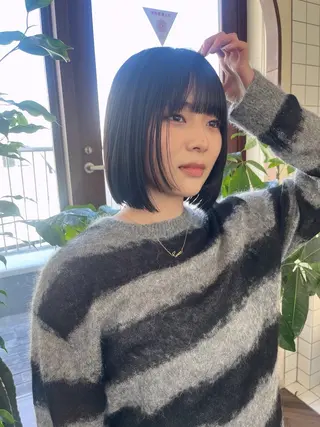 ショート カラー ボブパーマ/パーマ ウルフパーマのヘアスタイル