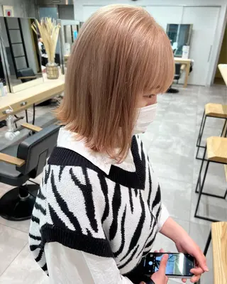 ミディアム カラー パーマ ヘアアレンジ メンズ ハイトーン特化🤍 浦住のヘアスタイル
