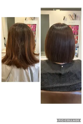 ショート カラー パーマ ブリーチ&ストレート 長谷川勇人のヘアスタイル