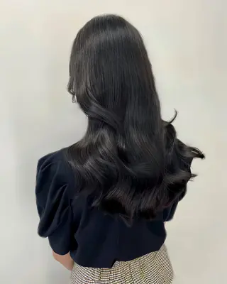ロング カラー ヘアアレンジ レイヤー/髪質改善 縮毛/ハッシュカットのヘアスタイル