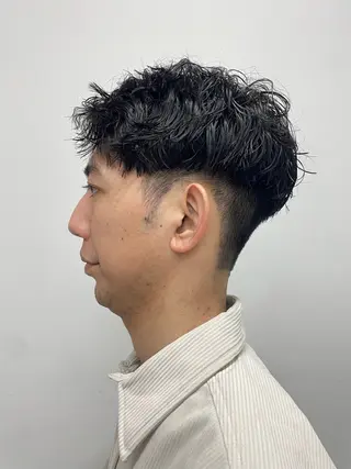 パーマ メンズ カットパーマモデル 山中 遥のヘアスタイル