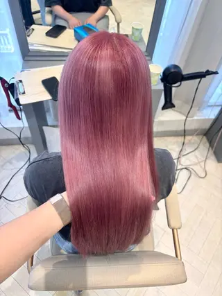 ロング カラー 髪質改善個室salon N  北千住所属・オリーブカラー/ ピンクカラー/みさきのヘアスタイル