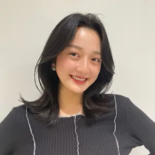 ミディアム 映える顔まわり/前髪 特化 💗 ユキマのヘアスタイル