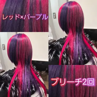 セミロング カラー 雅/ダブルカラー/ 白髪ぼかしハイライトのヘアスタイル