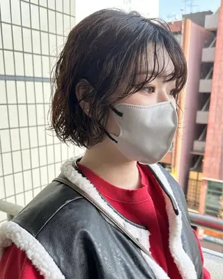 ショート パーマ 🛑柔らか透明感 カラー🛑大谷のヘアスタイル