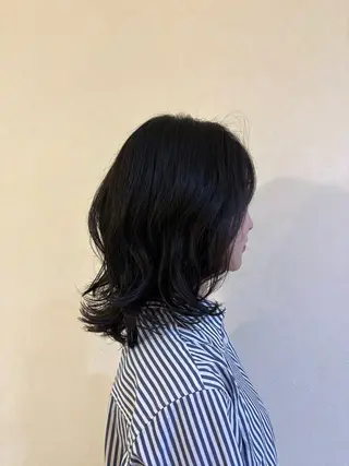 セミロング パーマ 艶カラー/縮毛矯正/ レイヤー/栄/あやかのヘアスタイル