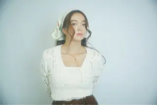 ロング パーマ 韓国ナチュラル・ ベージュ/落合夏希のヘアスタイル