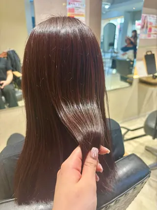 セミロング カラー かわいい艶カラー🎀 ナカニシアチカのヘアスタイル