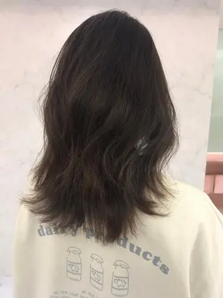 ミディアム ヘアアレンジ レイヤー/髪質改善 縮毛/ハッシュカットのヘアスタイル