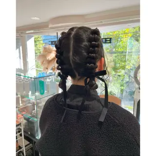 セミロング ヘアアレンジ 韓国ヘア 🎀中川綾乃🎀のヘアスタイル