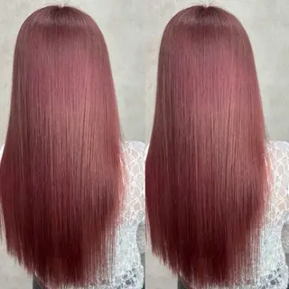 ロング カラー Rin♡透明感ピンク 🎀白肌ラベンダーのヘアスタイル