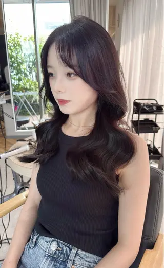 セミロング レイヤーカット❤︎ 韓国ヘア❤︎YUKAのヘアスタイル