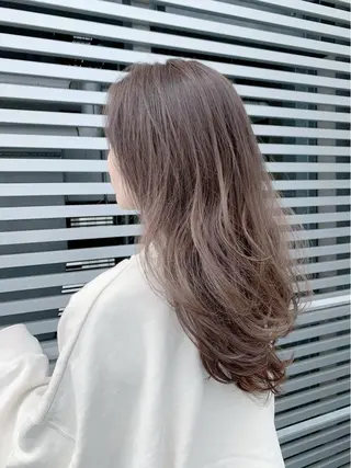 ロング カラー パーマ 前髪/ハイライト得意 安西駿一　【銀座】のヘアスタイル