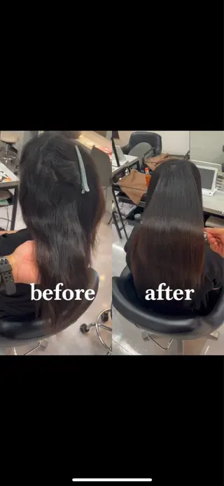 セミロング カラー 髪質改善✨️レイヤー クボタリョウのヘアスタイル