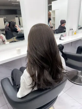 ロング カラー パーマ メンズ キッズ ブリーチなしカラー/ ブラウン/レイヤーのヘアスタイル