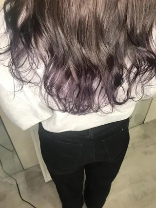 ロング カラー mana 暖色カラーカットのヘアスタイル