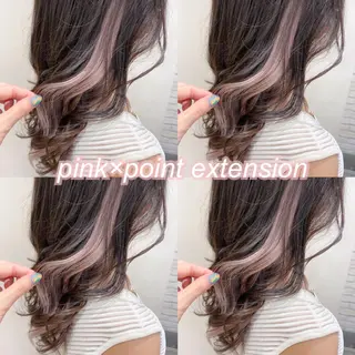 ミディアム 横浜🍒ルーツカラー エクステ／RIEのヘアスタイル