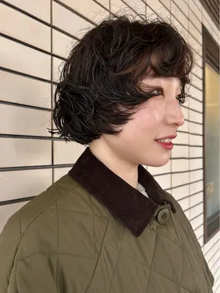 ショート パーマ デザインカット/ パーマ/nanaのヘアスタイル