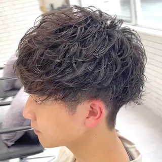 ショート パーマ メンズ 中崎町メンズパーマ/ シャドウ/山下拓実のヘアスタイル
