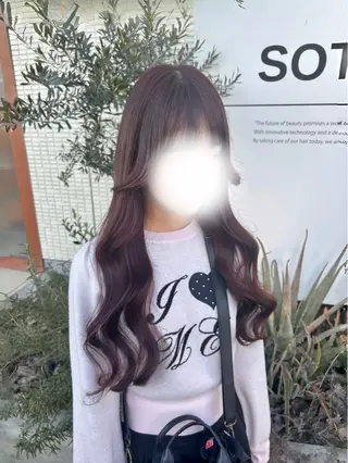 ロング カラー ·.⟡ 福田 彩乃 透明感カラー🪄🩵のヘアスタイル