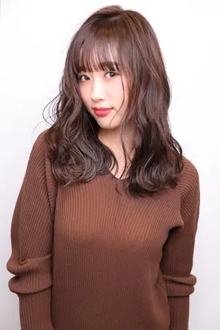 ロング カラー 三代 ゆりあのヘアスタイル
