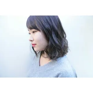 カラー クニモトハルナ ボブ/柔らかカラーのヘアスタイル