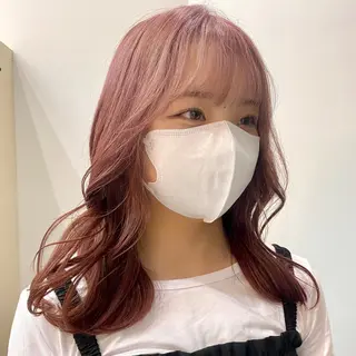 セミロング カラー 韓国風レイヤーカット 🍒サンジキ アカリのヘアスタイル