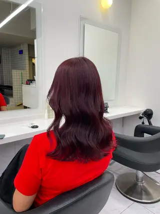 セミロング カラー ヘアアレンジ 💗横浜美容室 💗HARUNAのヘアスタイル