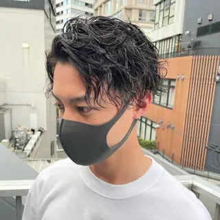 ショート パーマ メンズ 中崎町メンズパーマ/ シャドウ/山下拓実のヘアスタイル