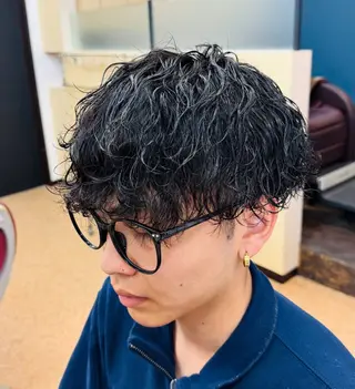 ミディアム メンズ 焼津メンズパーマ特化 大石雄生のヘアスタイル