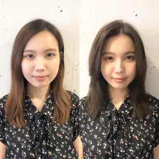 セミロング 髪質改善縮毛矯正 専門店のヘアスタイル