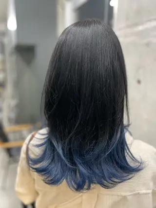 ミディアム カラー インナーカラー 推し ブリーチ  髪質改善のヘアスタイル