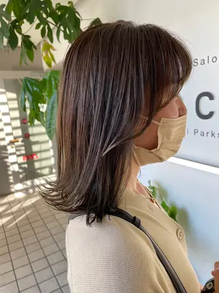 ミディアム カラー 末石 智のヘアスタイル