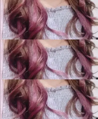 ロング カラー チビ編み込みエクステ シールEXどぅ〜すのヘアスタイル