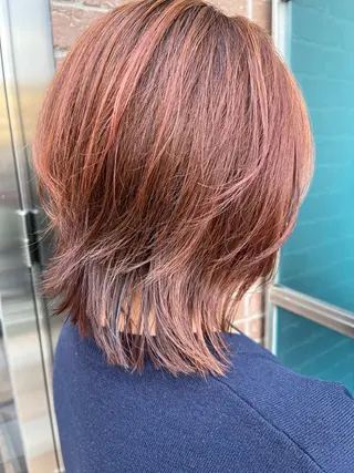 セミロング カラー 久木原 ゆりのヘアスタイル