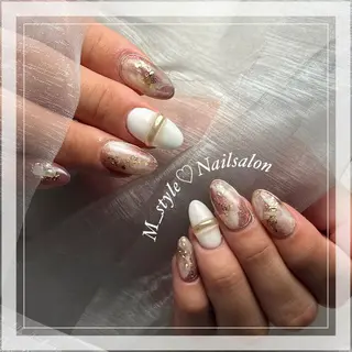 ミディアム ネイル 下妻ネイルサロン/ 持ちの良いネイルのネイルデザイン