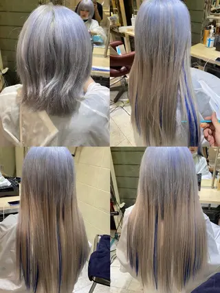 ロング カラー ササ キのヘアスタイル