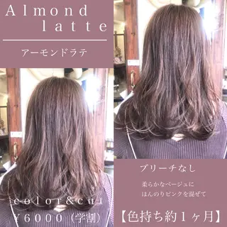 ミディアム カラー パーマ ヘアアレンジ ゆさこのか ダブルカラー／縮毛のヘアスタイル