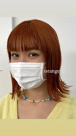ミディアム カラー 竹内 柚子のヘアスタイル