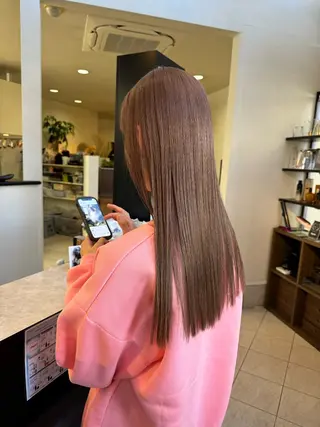 ロング カラー コレットヘアー 田中アヤノのヘアスタイル