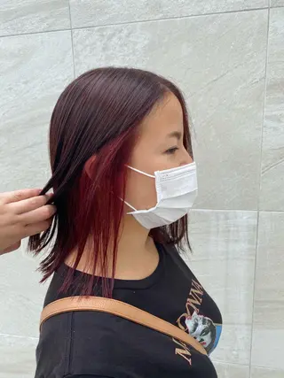 ミディアム カラー 中川 茜里のヘアスタイル