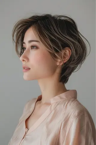 ショート カラー アレンジ/新宿 透明感カラー/ヤノのヘアスタイル