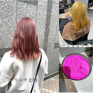 ミディアム カラー ヘアアレンジ 美髪矯正・レイヤー 倉友哉のヘアスタイル