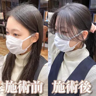 ミディアム カラー 顔まわりカット🌟 くびれヘア/寺門遥輝のヘアスタイル