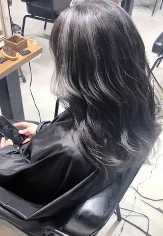 セミロング カラー メンズパーマ& ハイトーン特化谷村のヘアスタイル