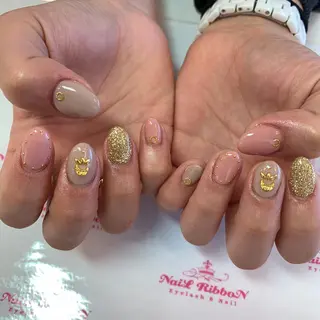 ネイル ネイルリボン 受付スタッフのネイルデザイン